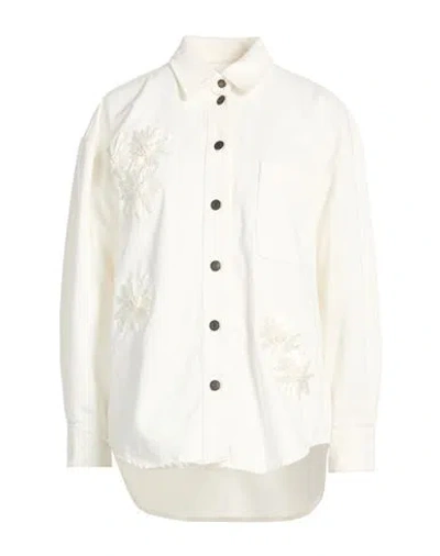 Msgm Woman Shirt Off White Size 10 Cotton In Neutral