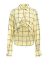 Msgm Woman Shirt Pastel Yellow Size 10 Cotton, Polyester