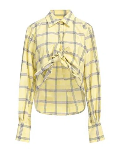 Msgm Woman Shirt Pastel Yellow Size 10 Cotton, Polyester
