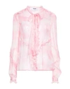 Msgm Woman Shirt Pink Size 10 Silk
