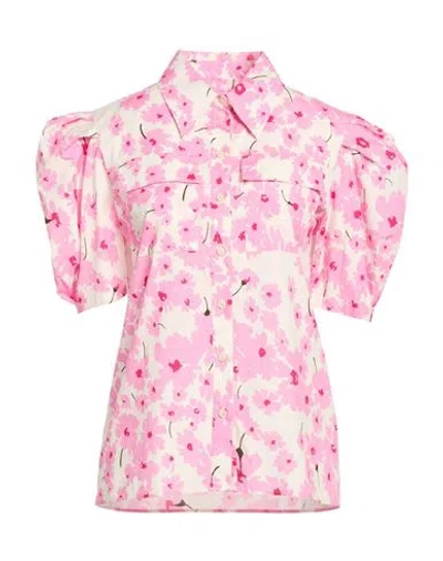 Msgm Woman Shirt Pink Size 4 Cotton