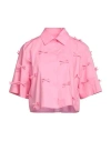 Msgm Woman Shirt Pink Size 4 Cotton In Pink
