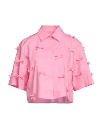 Msgm Woman Shirt Pink Size 4 Cotton