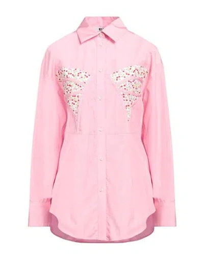 Msgm Woman Shirt Pink Size 4 Cotton