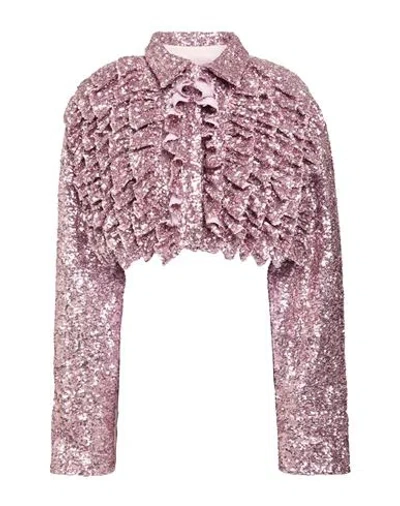 Msgm Woman Shirt Pink Size 4 Polyester In Multi