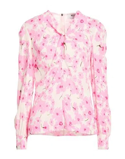 Msgm Woman Shirt Pink Size 4 Viscose