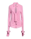 Msgm Woman Shirt Pink Size 4 Viscose In Pink