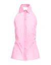 Msgm Woman Shirt Pink Size 10 Cotton
