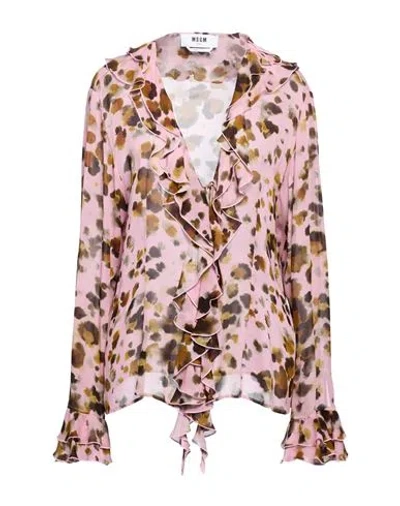 Msgm Woman Shirt Pink Size 8 Viscose