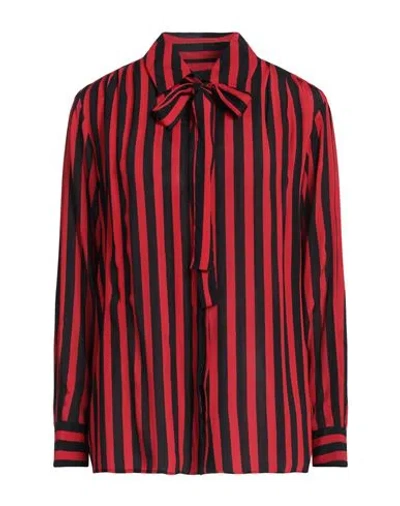 Msgm Woman Shirt Red Size 8 Viscose