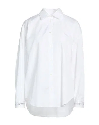 Msgm Woman Shirt White Size 10 Cotton