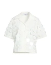 Msgm Woman Shirt White Size 10 Cotton, Elastane, Polyester In White