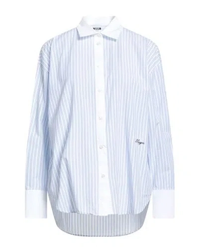 Msgm Woman Shirt White Size 2 Cotton In Multi