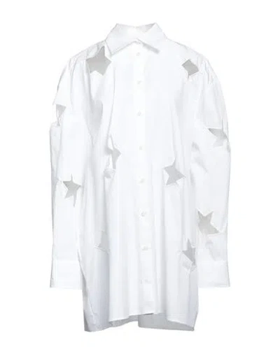 Msgm Woman Shirt White Size 8 Cotton