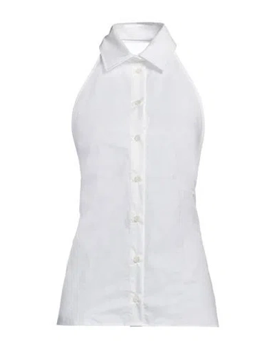 MSGM MSGM WOMAN TOP WHITE SIZE 4 COTTON
