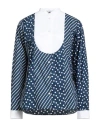Msgm Woman Shirt White Size 4 Cotton In Blue
