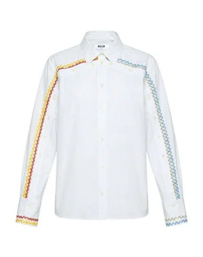 Msgm Woman Shirt White Size 4 Cotton