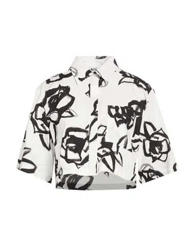 Msgm Woman Shirt White Size 4 Cotton