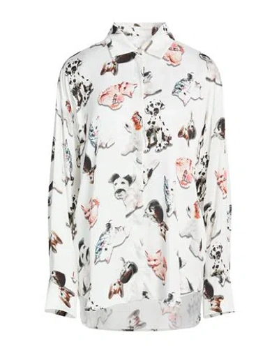 Msgm Woman Shirt White Size 6 Viscose