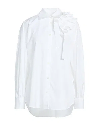 Msgm Woman Shirt White Size 8 Cotton