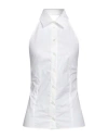 Msgm Woman Shirt White Size 8 Cotton In White