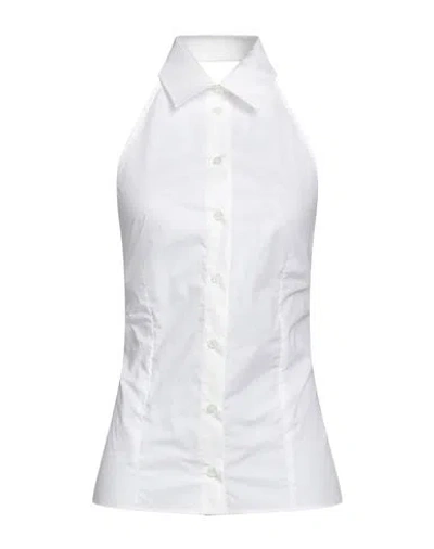 MSGM MSGM WOMAN SHIRT WHITE SIZE 6 COTTON
