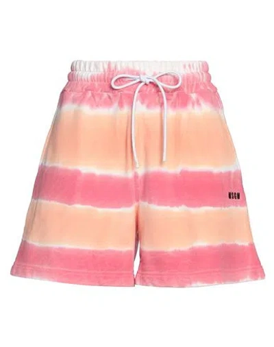 Msgm Woman Shorts & Bermuda Shorts Apricot Size S Cotton In Orange
