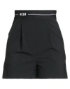Msgm Woman Shorts & Bermuda Shorts Black Size 0 Virgin Wool, Elastane In Black