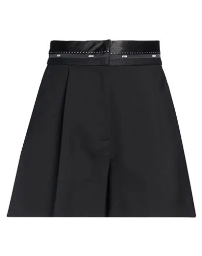 Msgm Woman Shorts & Bermuda Shorts Black Size 10 Virgin Wool, Elastane