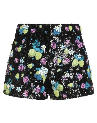 Msgm Woman Shorts & Bermuda Shorts Black Size 4 Pvc - Polyvinyl Chloride, Polyester, Glass