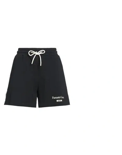 Msgm Woman Shorts & Bermuda Shorts Black Size Xxs Organic Cotton
