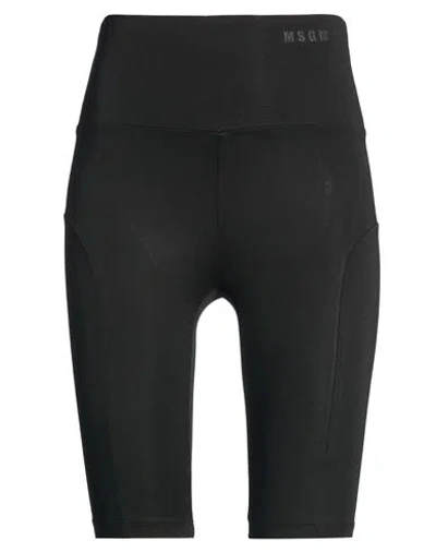 Msgm Woman Shorts & Bermuda Shorts Black Size Xxs Polyamide, Elastane
