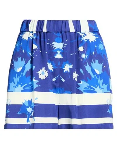 MSGM MSGM WOMAN SHORTS & BERMUDA SHORTS BLUE SIZE 4 VISCOSE