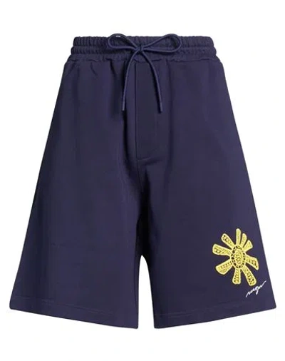 Msgm Woman Shorts & Bermuda Shorts Dark Purple Size M Cotton In Blue