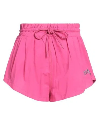 Msgm Woman Shorts & Bermuda Shorts Fuchsia Size L Cotton In Pink