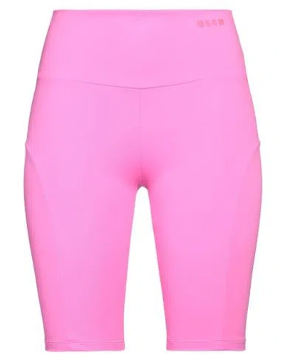 Msgm Woman Shorts & Bermuda Shorts Fuchsia Size L Polyamide, Elastane In Pink