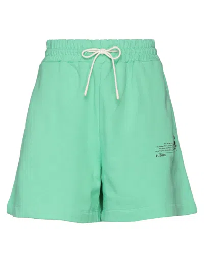 Msgm Woman Shorts & Bermuda Shorts Green Size L Cotton