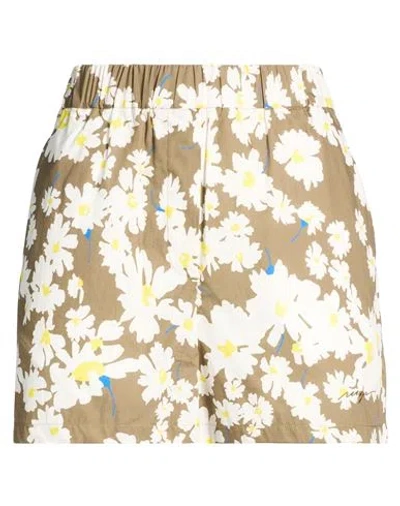 Msgm Woman Shorts & Bermuda Shorts Khaki Size 8 Cotton In Neutral