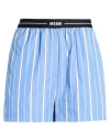 Msgm Woman Shorts & Bermuda Shorts Light Blue Size 6 Cotton In Blue