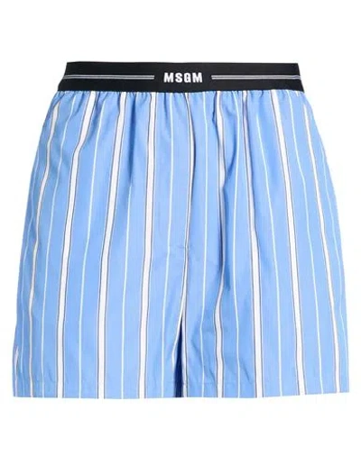 Msgm Woman Shorts & Bermuda Shorts Light Blue Size 6 Cotton