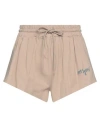 Msgm Woman Shorts & Bermuda Shorts Light Brown Size Xl Cotton In Beige