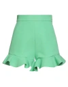 Msgm Woman Shorts & Bermuda Shorts Light Green Size 8 Polyester, Viscose, Elastane In Green