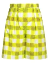 Msgm Woman Shorts & Bermuda Shorts Lime Green Size 4 Cotton