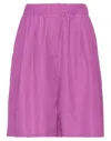 Msgm Woman Shorts & Bermuda Shorts Mauve Size 4 Viscose, Cotton In Purple