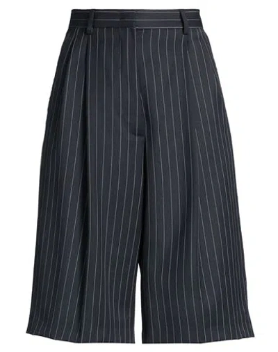 Msgm Woman Shorts & Bermuda Shorts Midnight Blue Size 10 Virgin Wool, Polyester