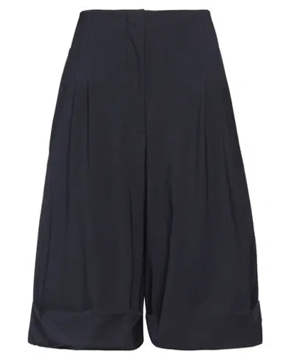 Msgm Woman Shorts & Bermuda Shorts Midnight Blue Size 8 Virgin Wool, Elastane