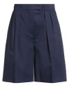 Msgm Woman Shorts & Bermuda Shorts Navy Size 8 Cotton In Blue
