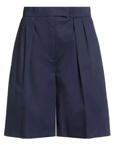 Msgm Woman Shorts & Bermuda Shorts Navy Size 8 Cotton In Blue