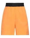 Msgm Woman Shorts & Bermuda Shorts Orange Size 2 Virgin Wool, Elastane In Orange