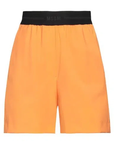 Msgm Woman Shorts & Bermuda Shorts Orange Size 2 Virgin Wool, Elastane